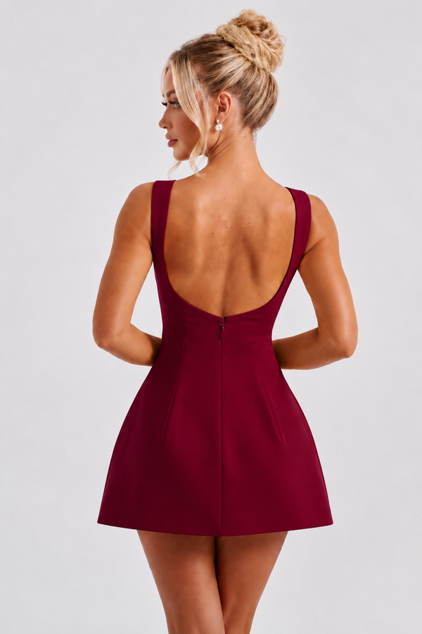 Babyboo Alana Mini Dress - Bordowy
