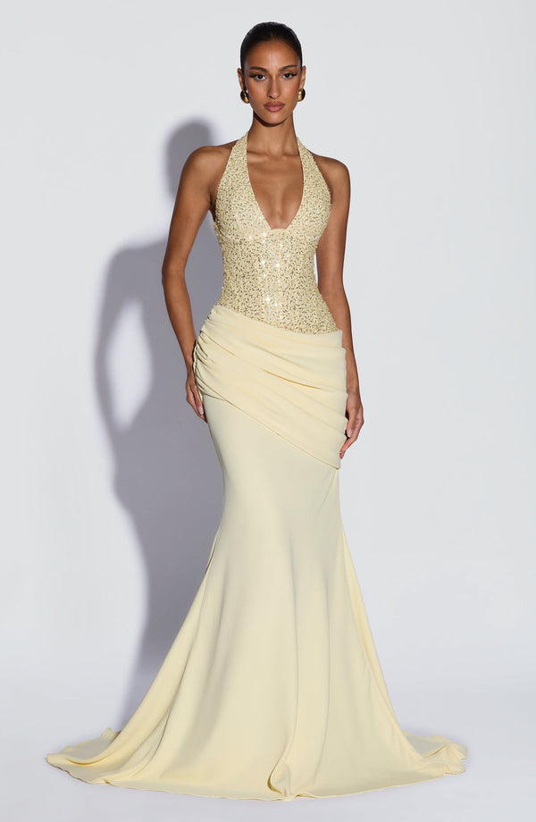 Taylor suknia maxi - żółta