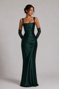 Weronika Dress Maxi  - Butelkowy zielony