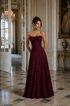 Oliwia Maxi Dress  - Bordowy