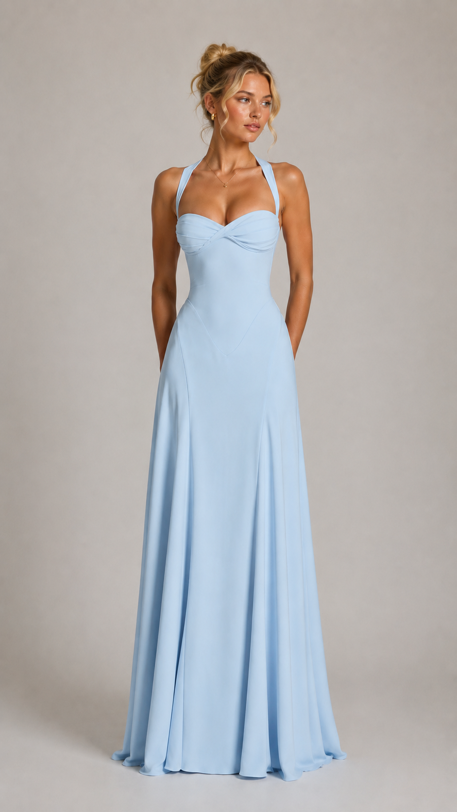 Babyboo Rihanna Maxi Dress  - Niebieski