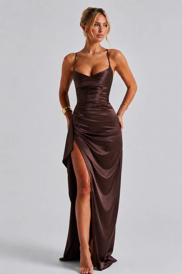 Babyboo Helen Maxi Dress  - Brązowy