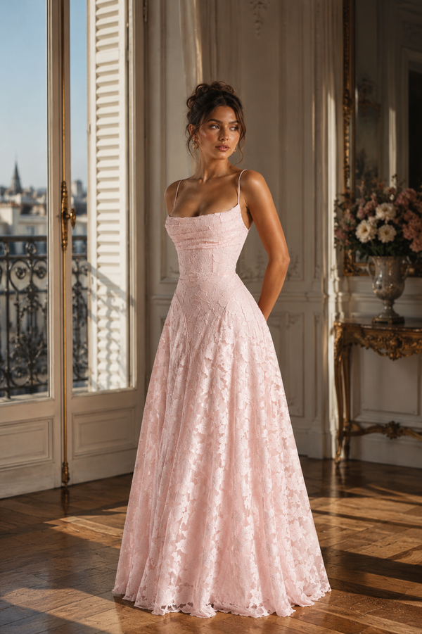 Oliwia Maxi Dress  - Różowy