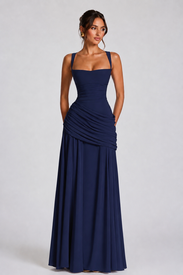 Babyboo Serena Maxi Dress  - Granatowy