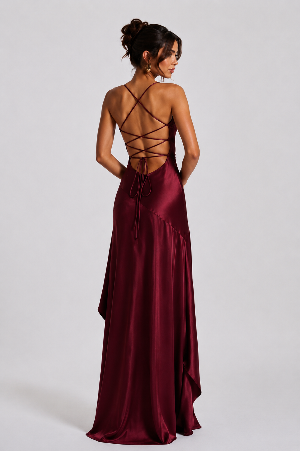 Babyboo Samira Maxi Dress  - Bordowy