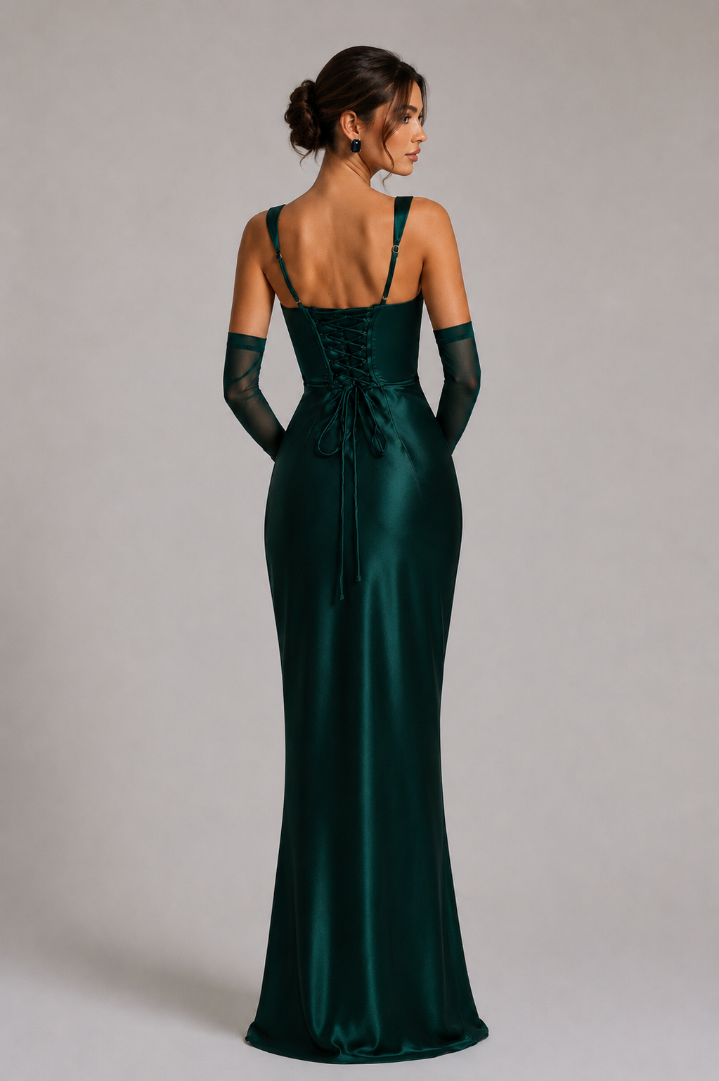 Weronika Dress Maxi  - Butelkowy zielony