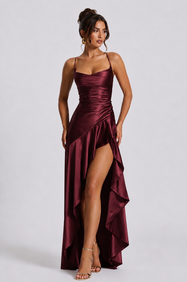 Babyboo Samira Maxi Dress  - Bordowy