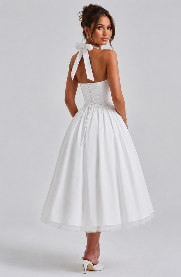 Babyboo Cressida Midi Dress  - Biały