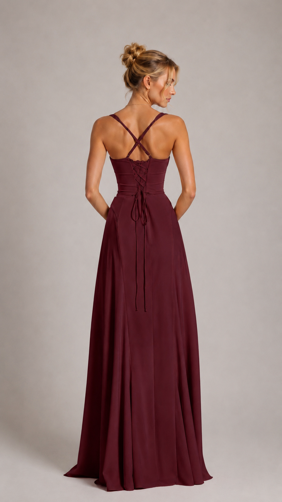 Babyboo Rihanna Maxi Dress  -  Bordowy