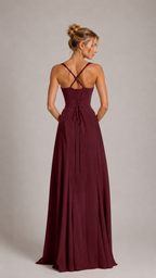 Babyboo Rihanna Maxi Dress  -  Bordowy