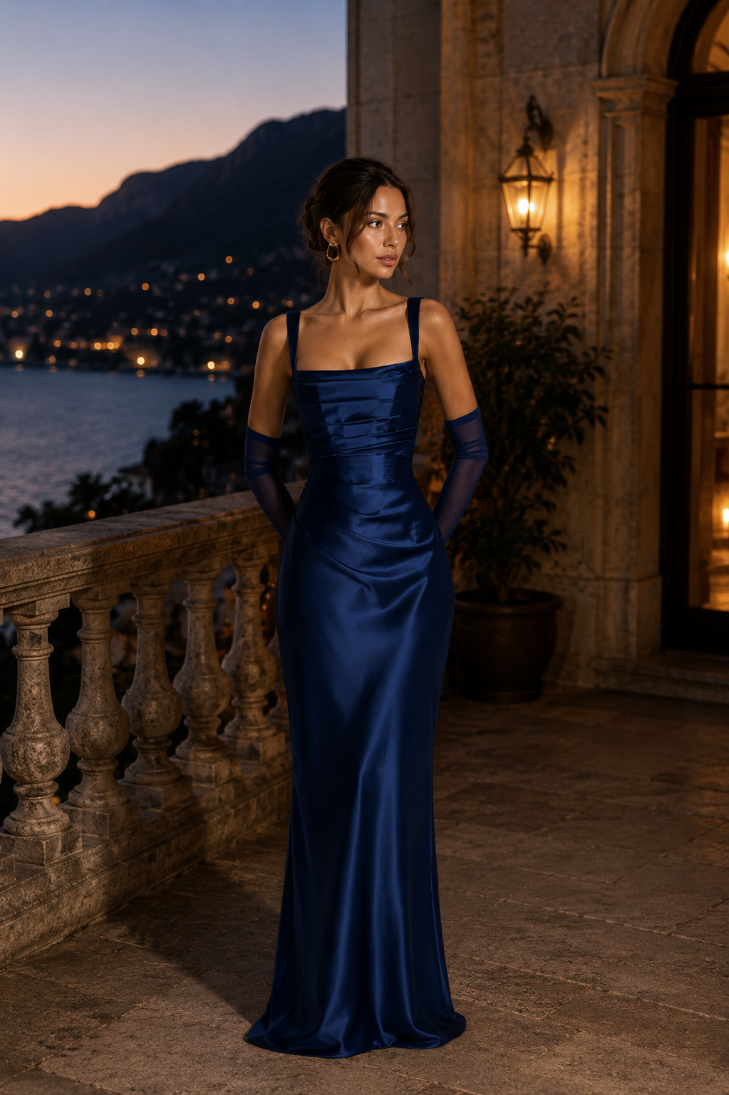 Weronika Dress Maxi - Granatowy